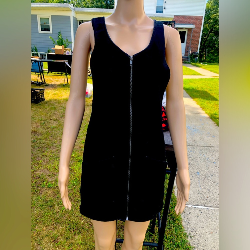 SO Black Sleeveless Dress with Zip Front